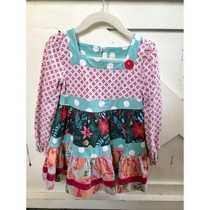 Matilda Jane Once Upon A Time Girls Tiered Floral Long Sleeve Party Dress Size 2